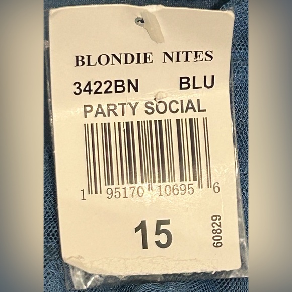Blondie Nites by Stacy Sklar Sleeveless Beaded Prom Dress - Blue - 15 - NWT - Picture 7 of 9